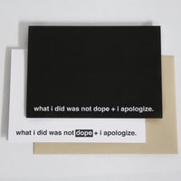'i apologize' apology card