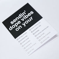 'sendin' dope vibes' all occasion card